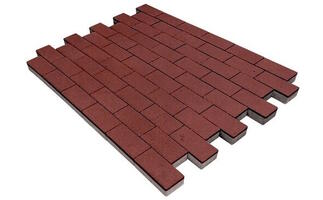  Тротуарная плитка Steinrus Прямоугольник Лайн 200х100х40 мм Красный: внешний вид